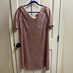 Ann Taylor Rose Sequin Midi Dress
